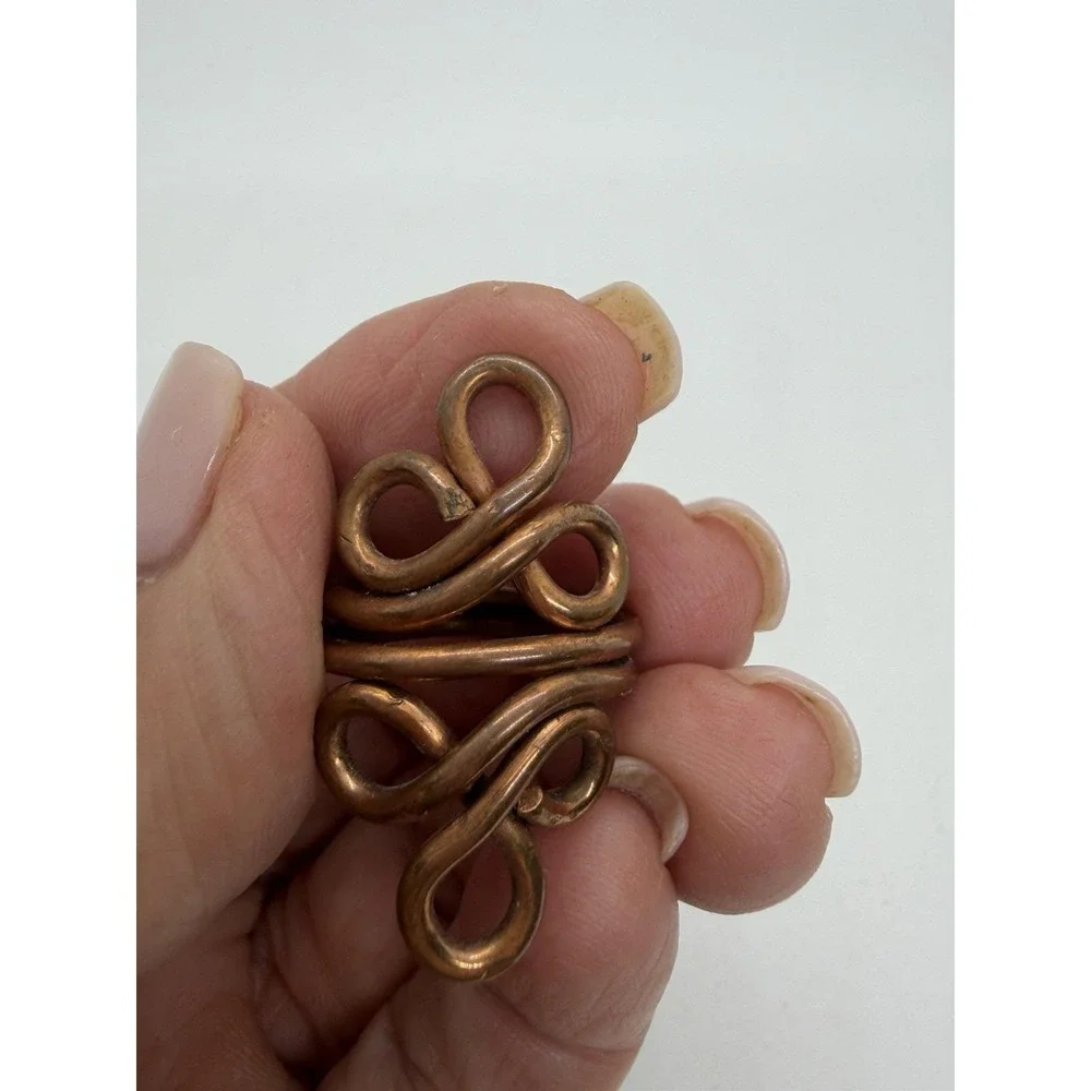 Vintage Copper Double Spiral Scroll Ring Size 6
